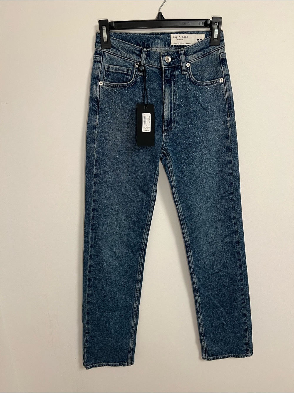 rag & bone Women’s Medium Wash Mid-Rise Straight Jeans
